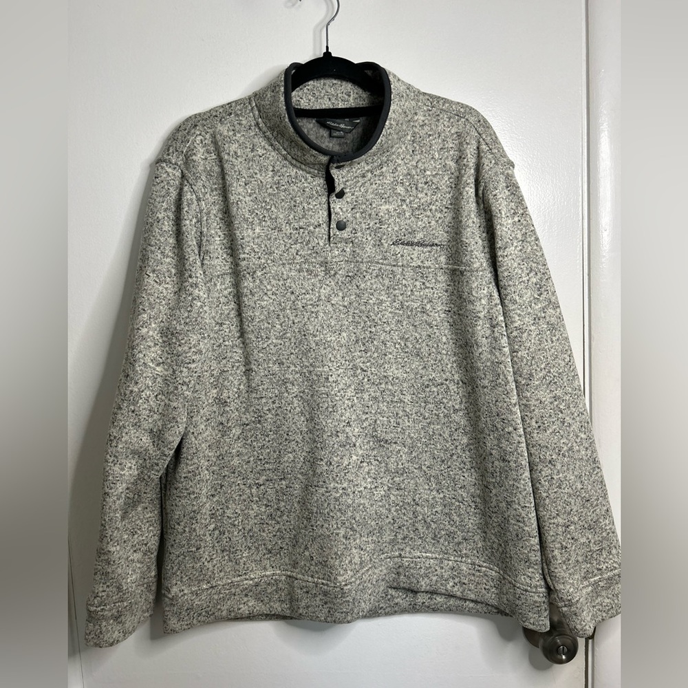 New Men’s Eddie Bauer Pull Over Sweater - Gray